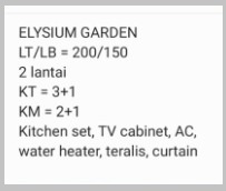 Rumah Disewakan Semi Furnished di Cluster Ellysium Lippo Cikarang